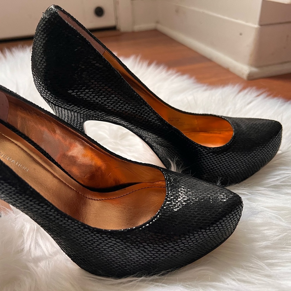 Bcbg Leather Snakeskin Almond Toe Stiletto View 6